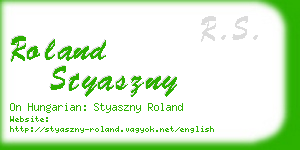 roland styaszny business card